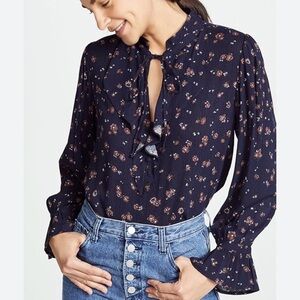 AG Adriano Goldschmied Dark Blue Floral Top